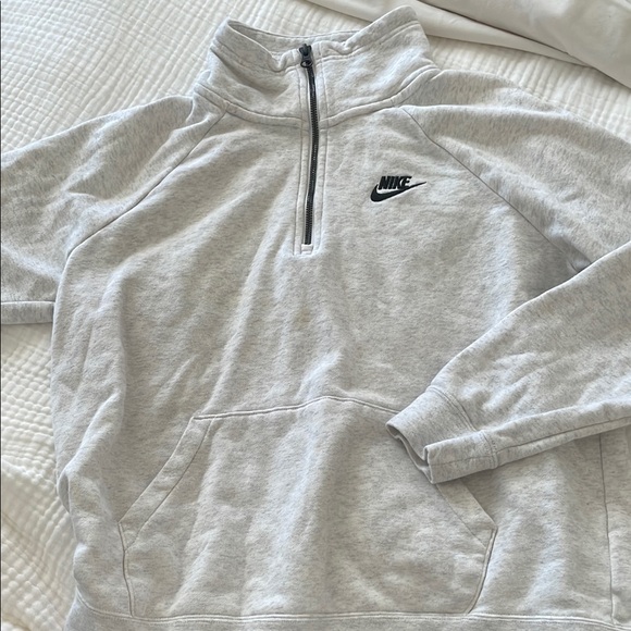 Nike Tops - Nike Gray Zip Up Sweater with Quarter-Zip and Long Sleeves